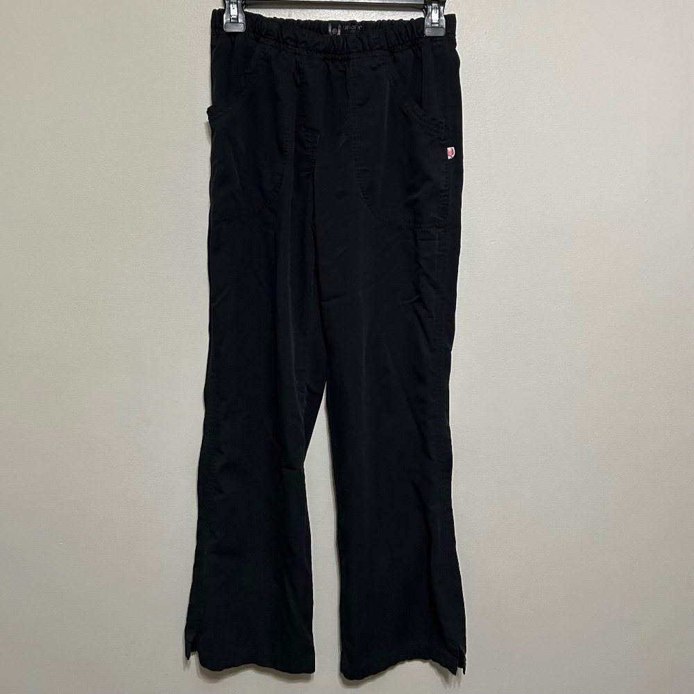 Urbane Women's Scrub Pants XS Black Pink Performance Stretch Straight Leg Work